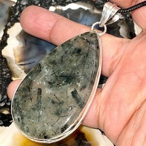 Large “Stone of Dreaming” Prehnite Pendant 3”